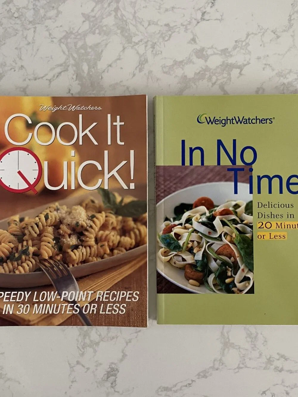 Lot of 2 WEIGHT WATCHERS Cookbooks Cook it Quick! & In No Time